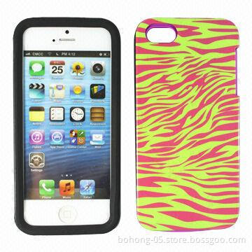 Cases for iPhone 5, Made of TPU + PC, PC IMD + Silica Gel Seal (Side with Hole)